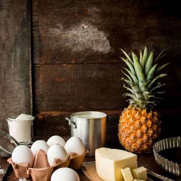 photographe culinaire ingredients tarte ananas