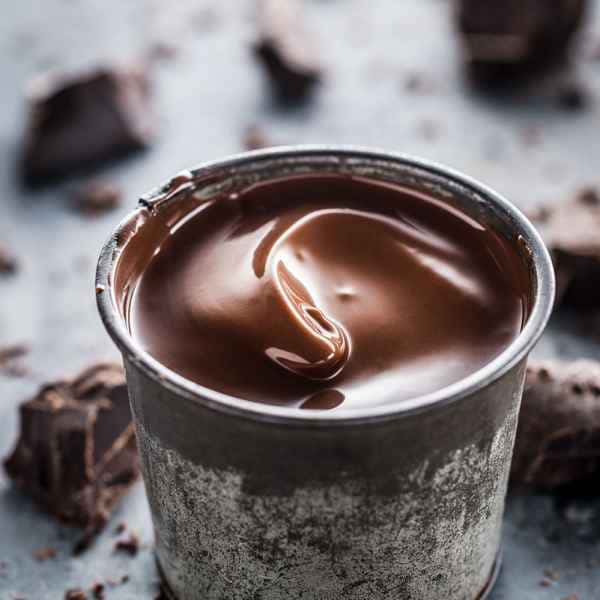 photographe culinaire pot chocolat fondu
