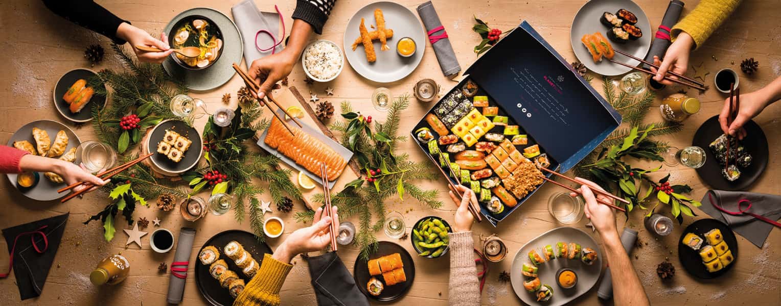 photographe culinaire planet sushi table noel box