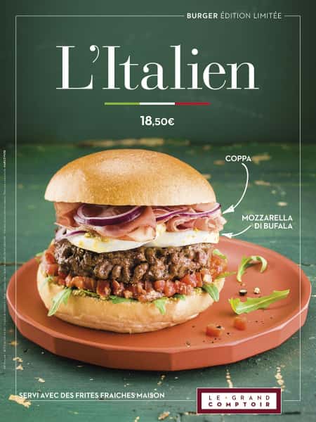 photographe culinaire le grand comptoir ambiance burger italien