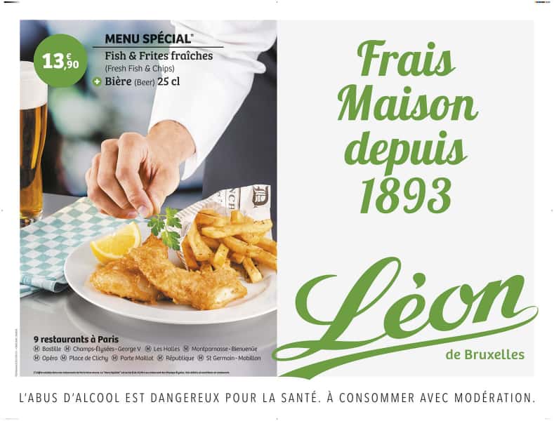 photographe culinaire leon de bruxelles affiche metro fish and chips